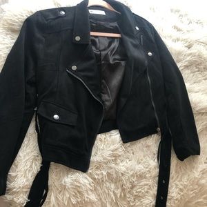 Suede biker jacket